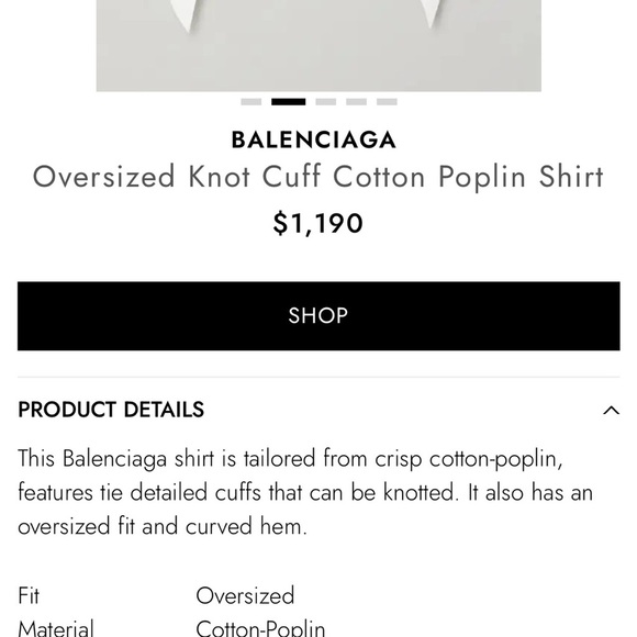 Balenciaga Oversized White Cotton Shirt NWT - Picture 2 of 10